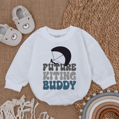 Future Kiting Buddy Baby Romper Daddy & Me Bodysuit Baby Shower Gift New Dad Shirt image 0