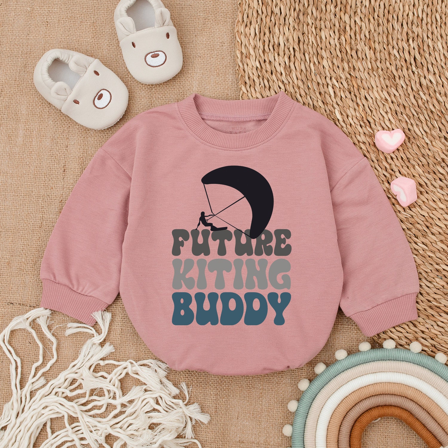 Future Kiting Buddy Baby Romper Daddy & Me Bodysuit Baby Shower Gift New Dad Shirt image 2