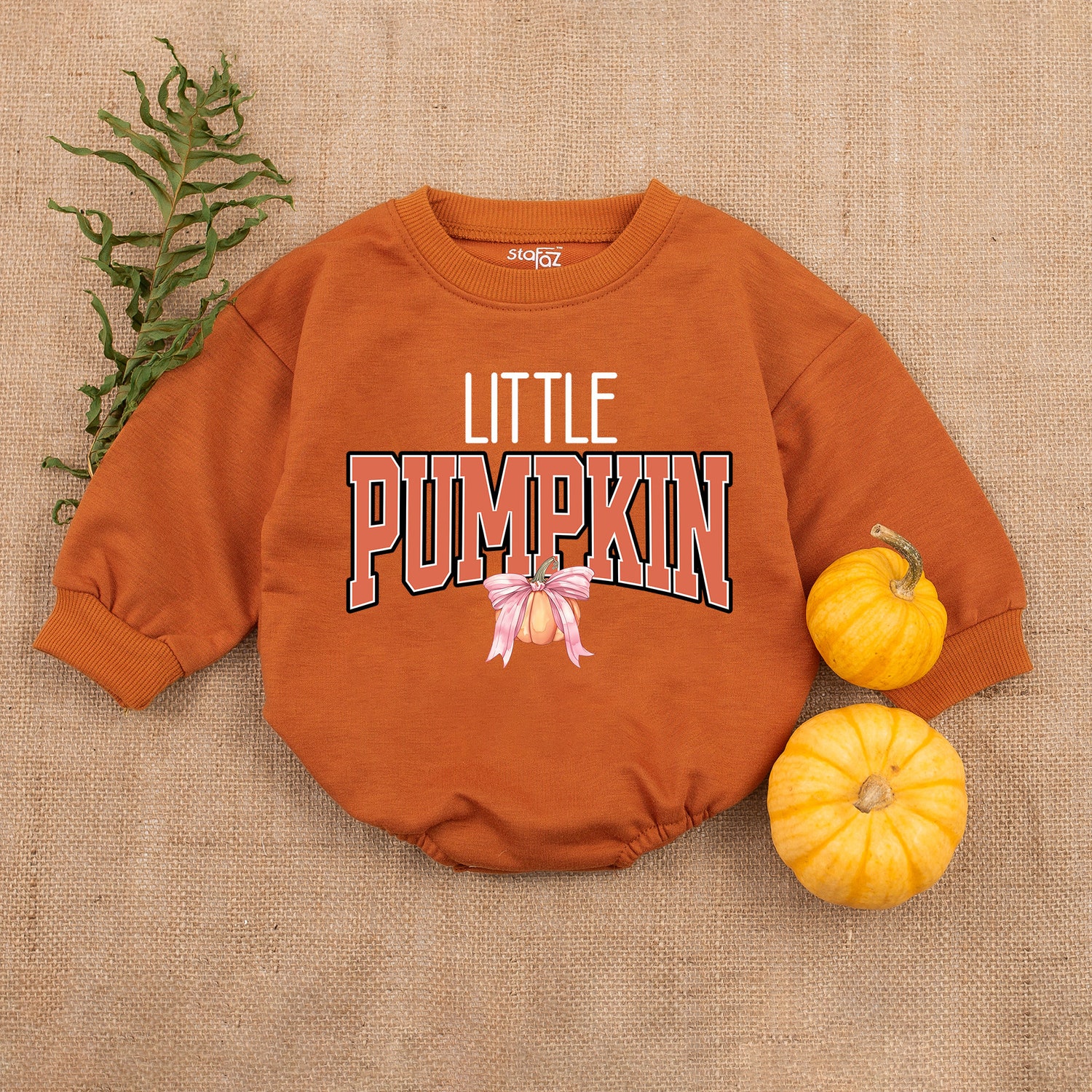 Little Pumpkin Baby Romper Thanksgiving Infant Outfit Fall Baby Shower Gift First Thanksgiving Baby Bodysuit image 4