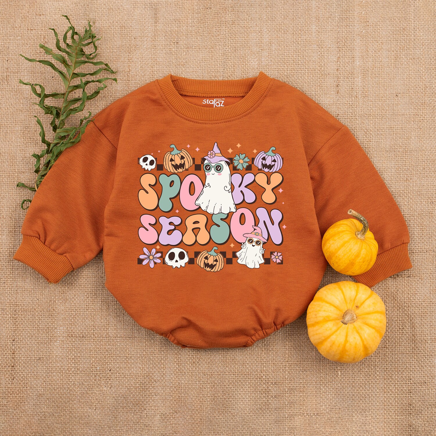 Spooky Groovy Halloween Baby Romper First Halloween Outfit Baby Halloween Costume image 4