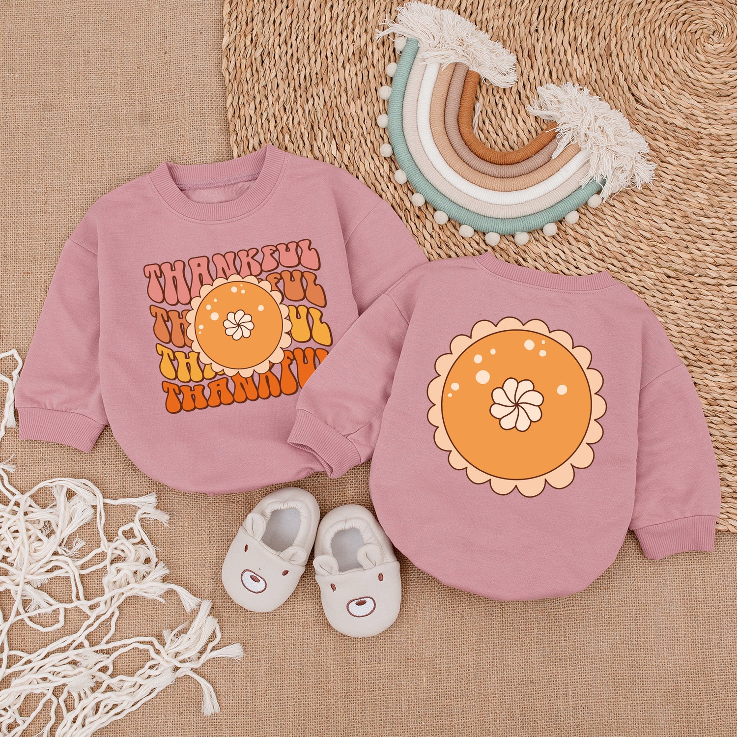 My First Thanksgiving Baby Romper Thankful Fall Outfit Infant Fall Clothes Baby Thanksgiving Outfit image 2