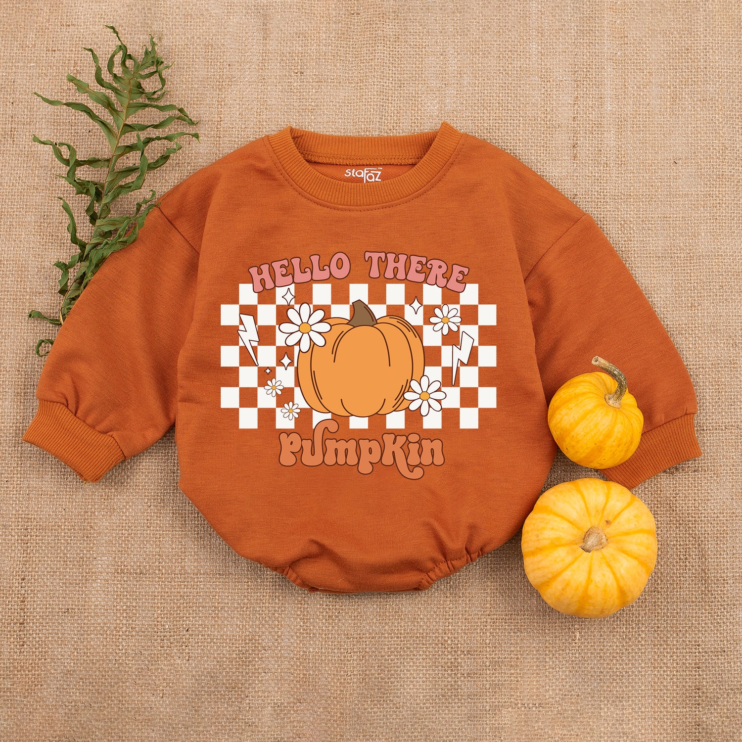 My First Thanksgiving Baby Romper Hello Pumpkin Fall Baby Clothes Thanksgiving Outfit image 4