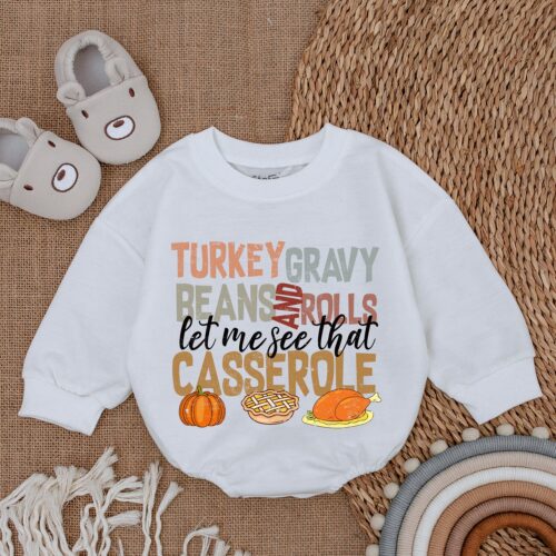 Turkey Baby Romper Thanksgiving Infant Outfit Fall Baby Girl Clothes First Thanksgiving image 0