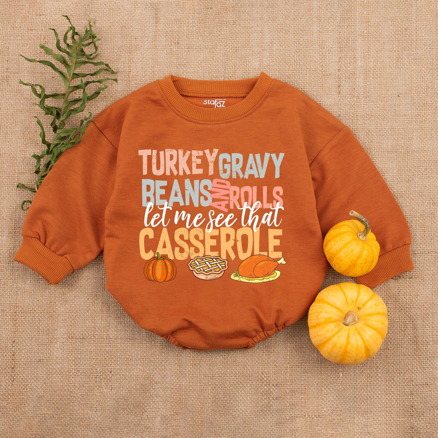 Turkey Baby Romper Thanksgiving Infant Outfit Fall Baby Girl Clothes First Thanksgiving image 3