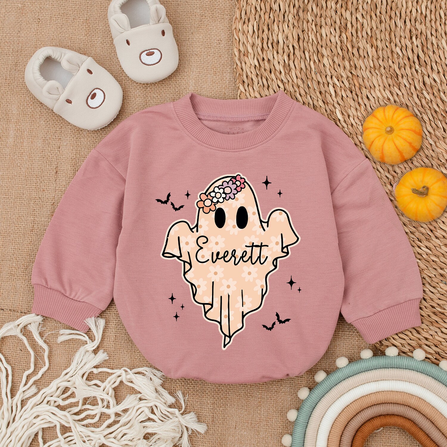 Custom Baby Girl's First Halloween Bodysuit Baby Clothes Bubble Romper Halloween Outfit image 3