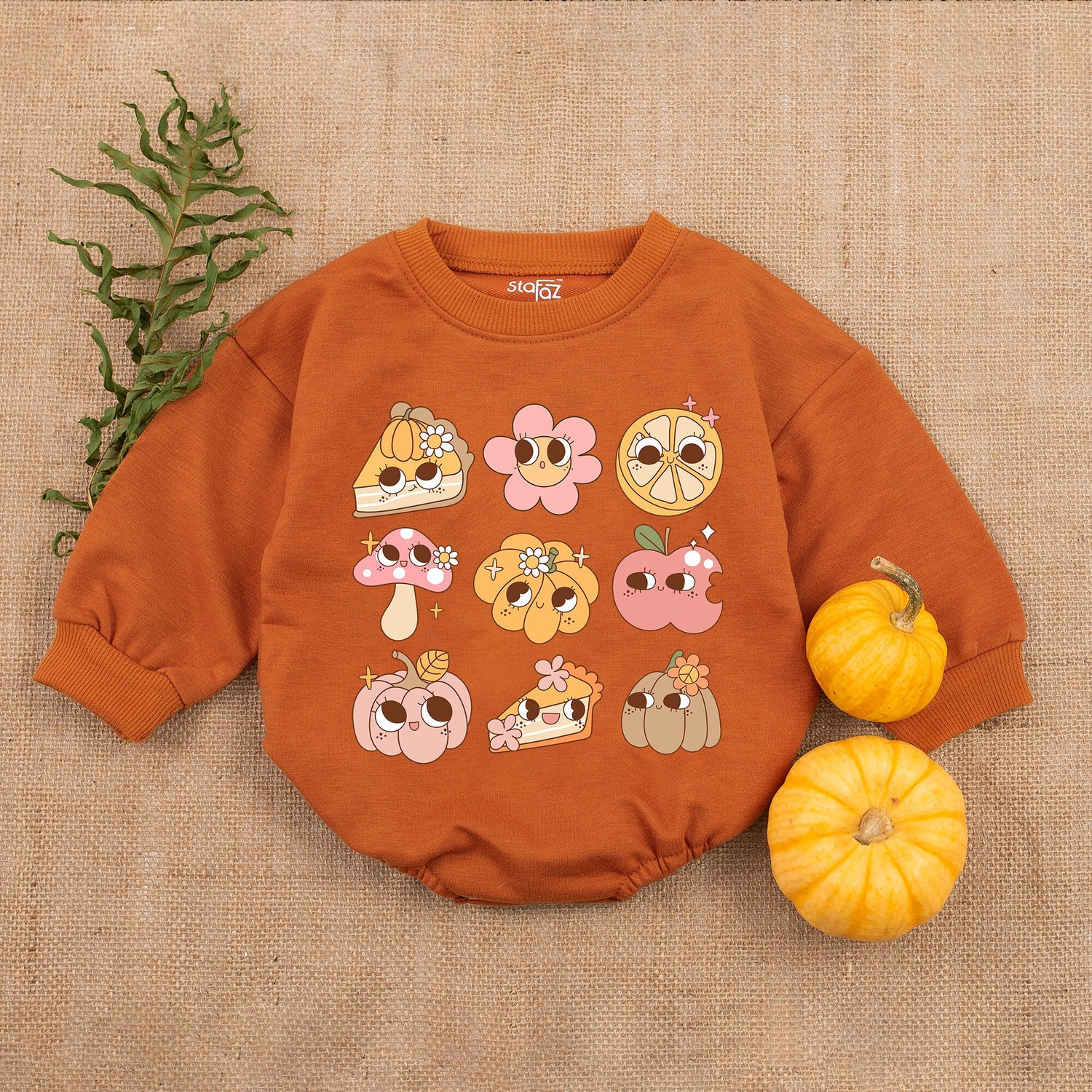 Groovy Pumpkin Baby Girl Outfit First Thanksgiving Bubble Romper Fall Baby Clothes image 6