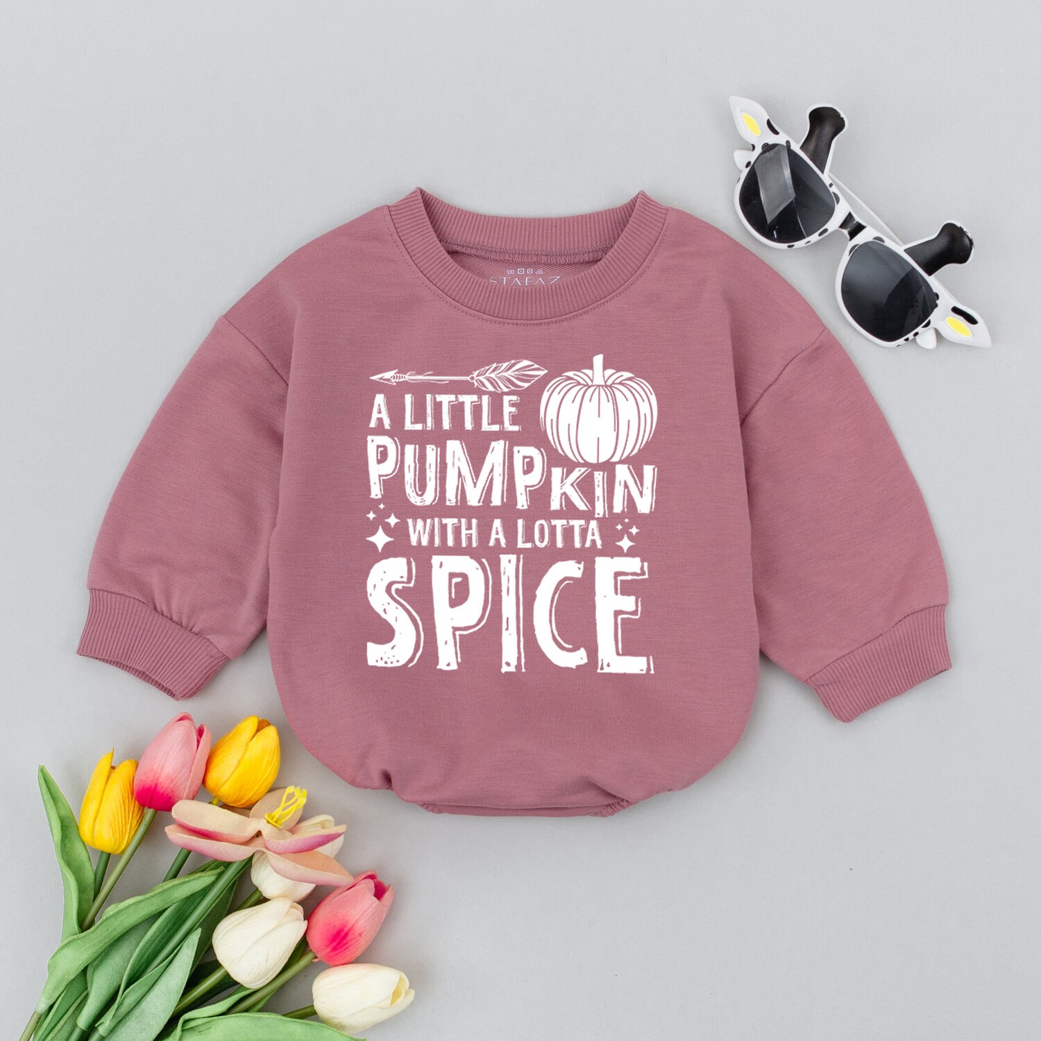 Little Pumpkin Baby Romper Cute Fall Baby Outfit Natural Fall Baby Costume Pumpkin Spice Gift image 3