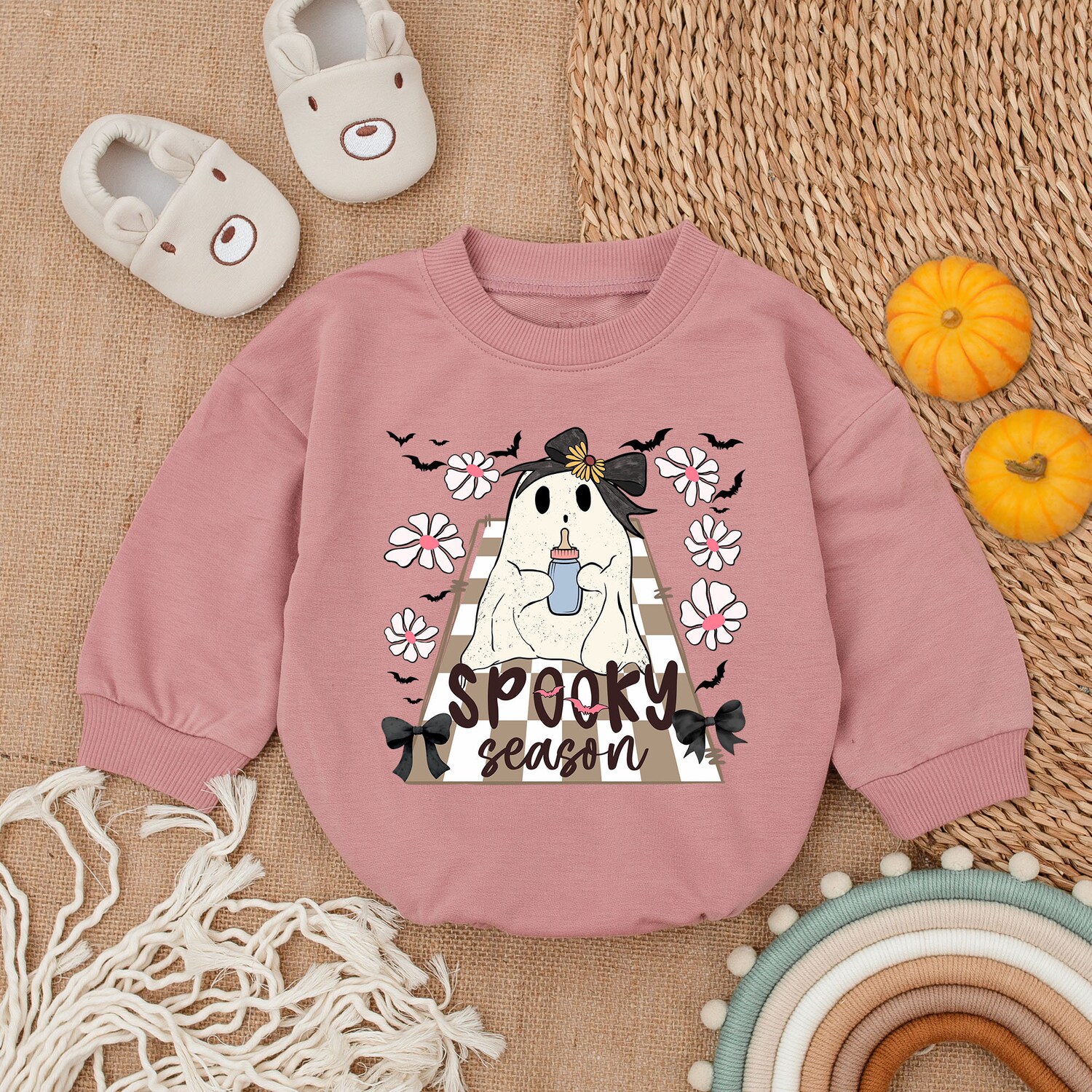 Baby Boo Spooky Romper First Thanksgiving Newborn Outfit Fall Baby Shower Clothes image 2