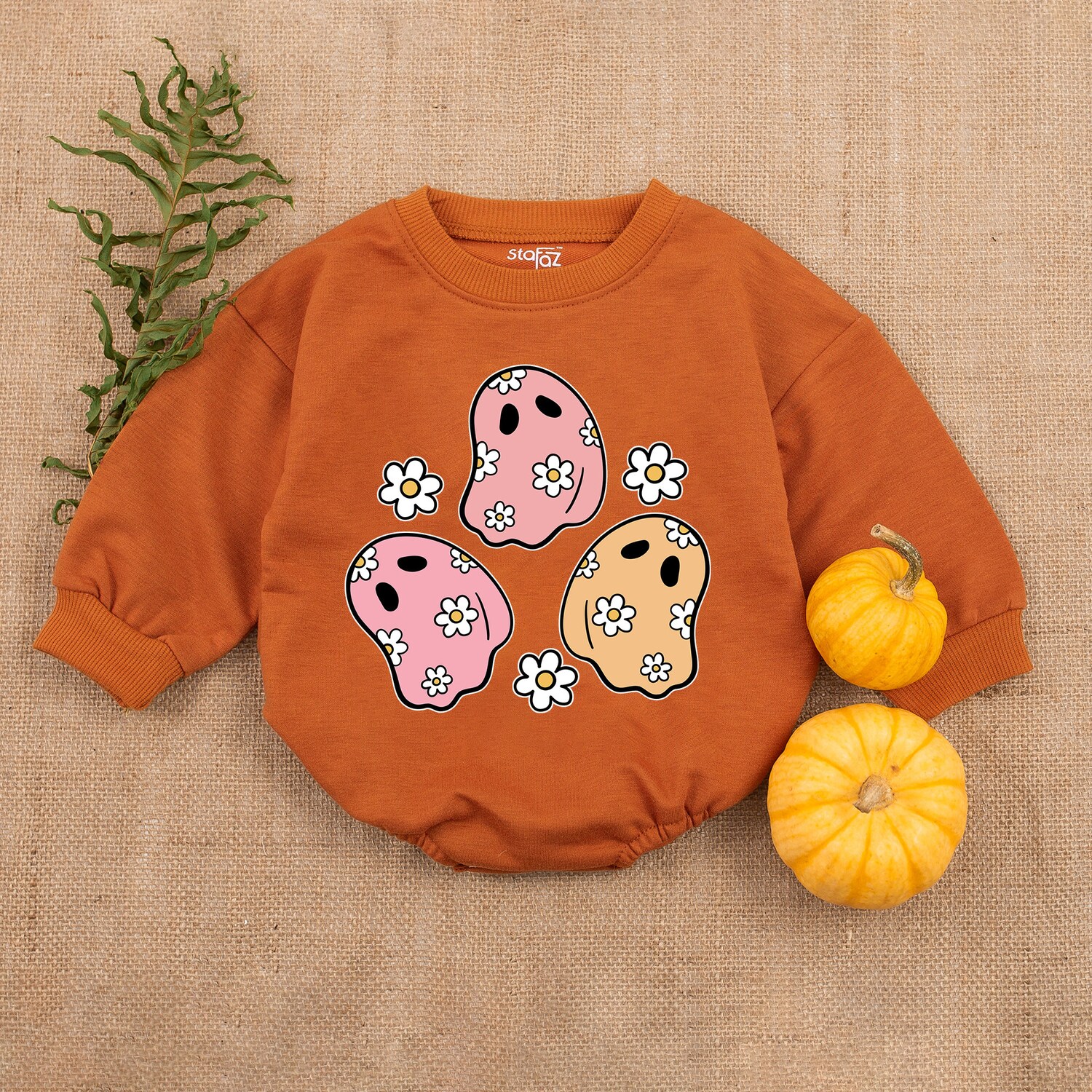 Groovy Halloween Baby Bodysuit Boo Romper First Halloween Outfit for Baby Girl image 3