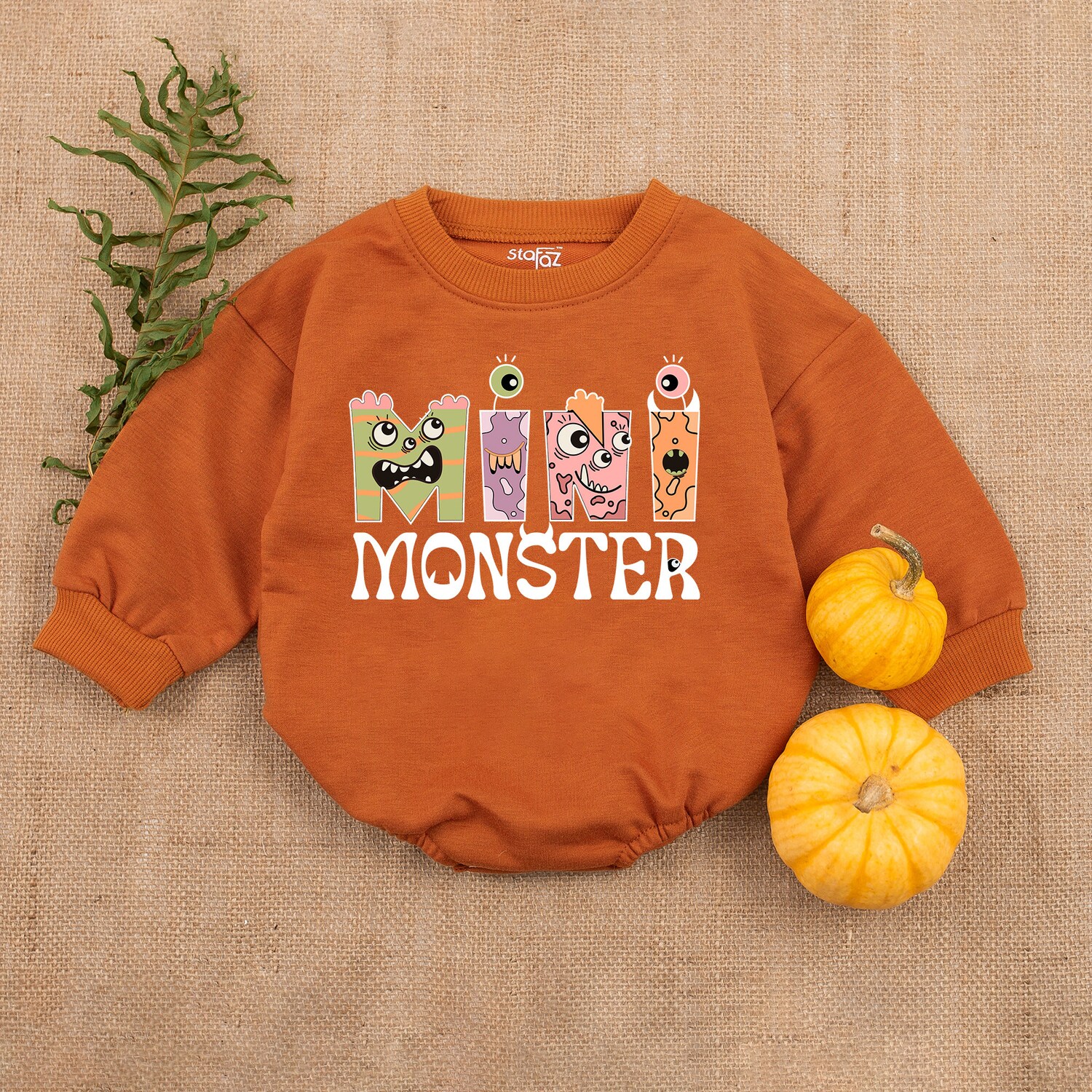 Mini Monster Romper Groovy Halloween Baby Outfit First Halloween Costume for Babies image 4