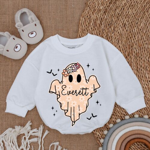 Custom Baby Girl's First Halloween Bodysuit Baby Clothes Bubble Romper Halloween Outfit image 0