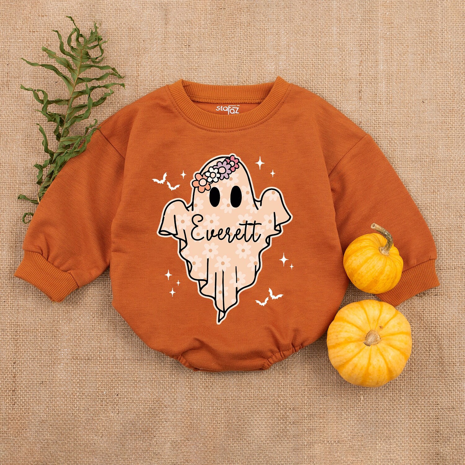 Custom Baby Girl's First Halloween Bodysuit Baby Clothes Bubble Romper Halloween Outfit image 2