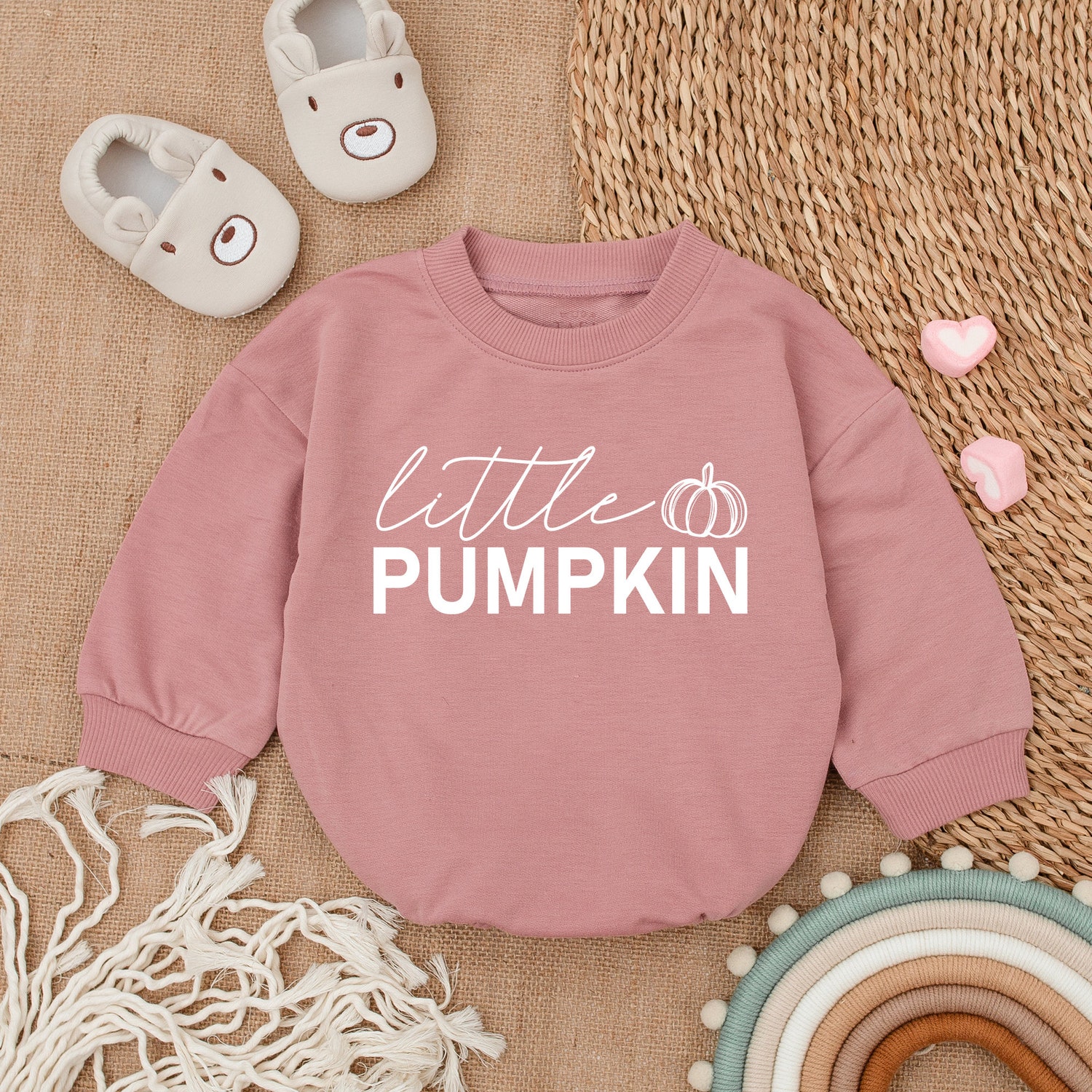 Little Pumpkin Baby Romper Fall Baby Bodysuit Baby Shower Gift Cute Pumpkin Baby Outfit image 2