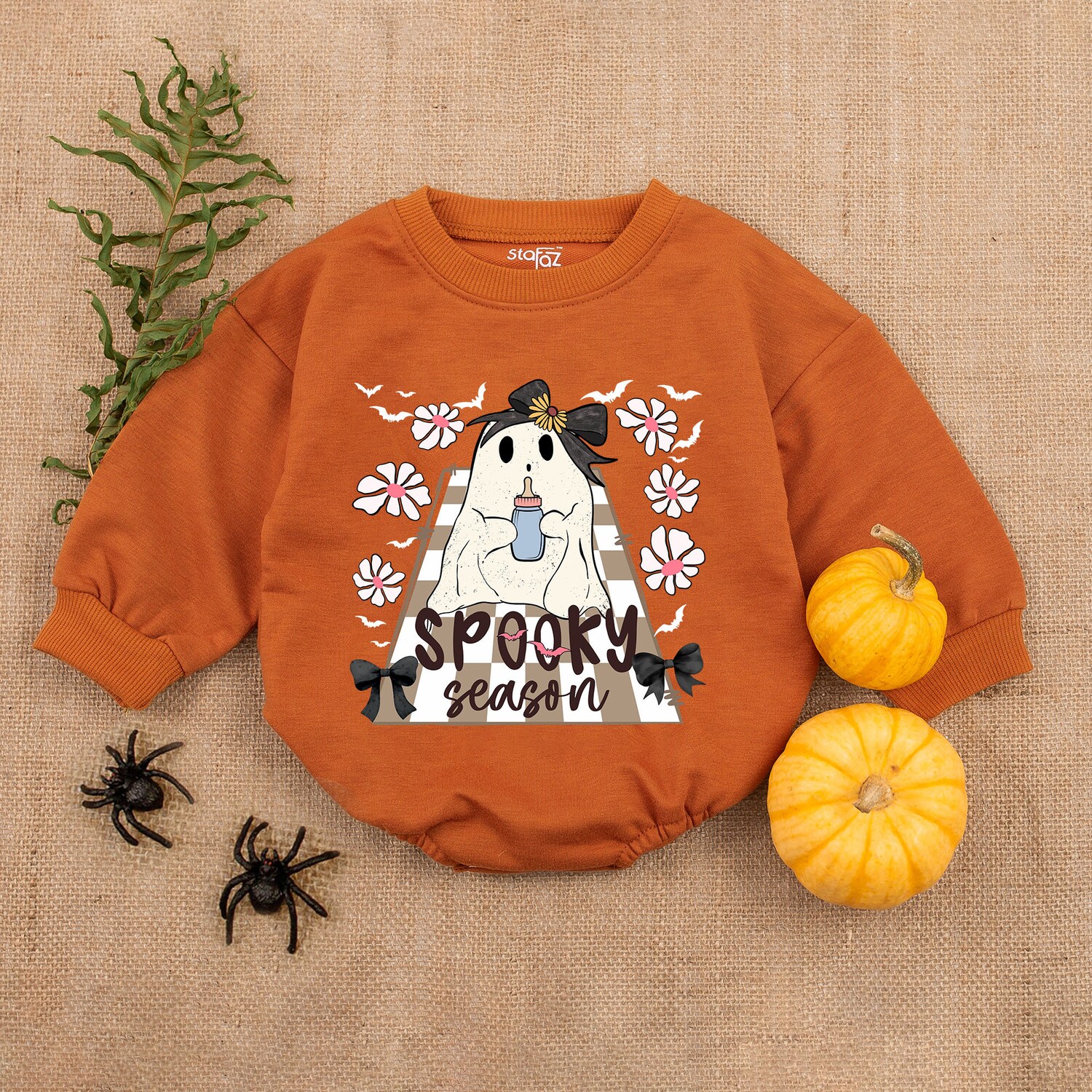 Baby Boo Spooky Romper First Thanksgiving Newborn Outfit Fall Baby Shower Clothes image 3