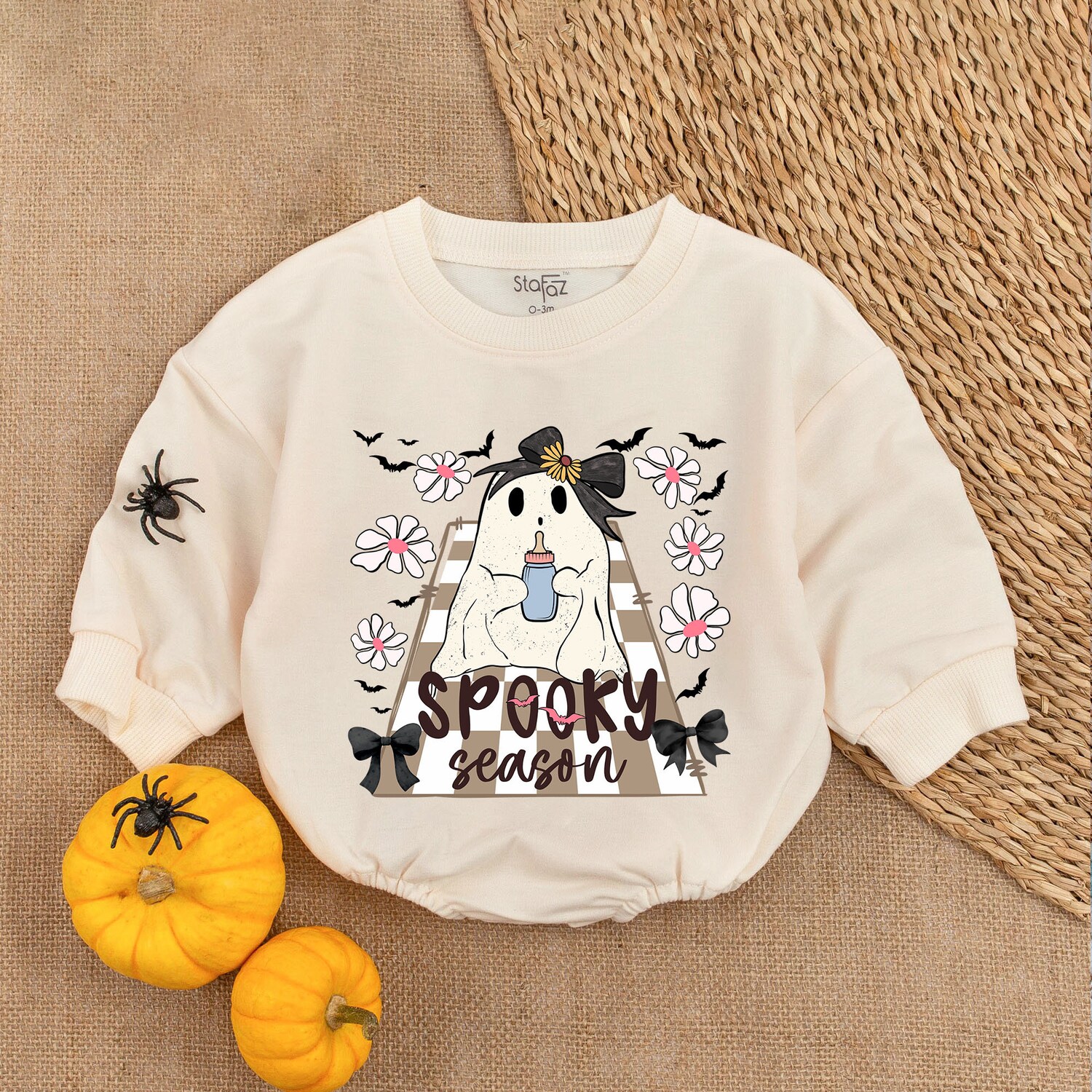 Baby Boo Spooky Romper First Thanksgiving Newborn Outfit Fall Baby Shower Clothes image 1