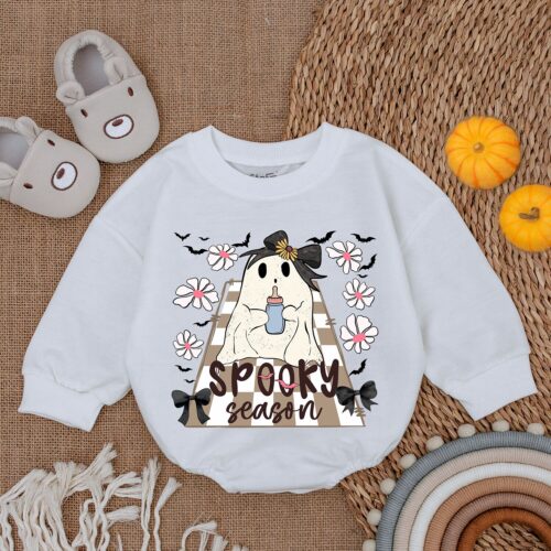 Baby Boo Spooky Romper First Thanksgiving Newborn Outfit Fall Baby Shower Clothes image 0