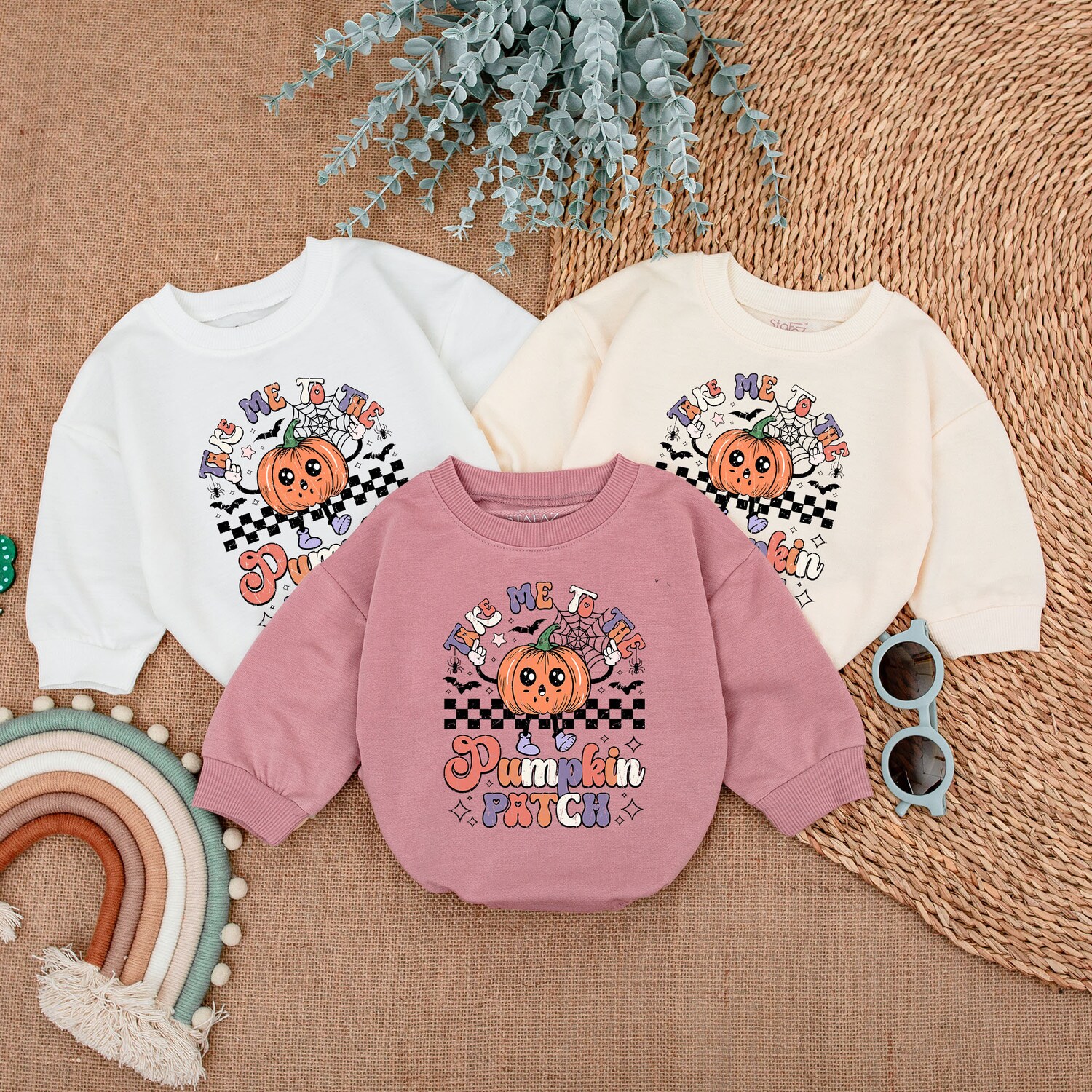 First Thanksgiving Baby Romper Pumpkin Patch Newborn Outfit Fall Baby Shower Clothes image 3