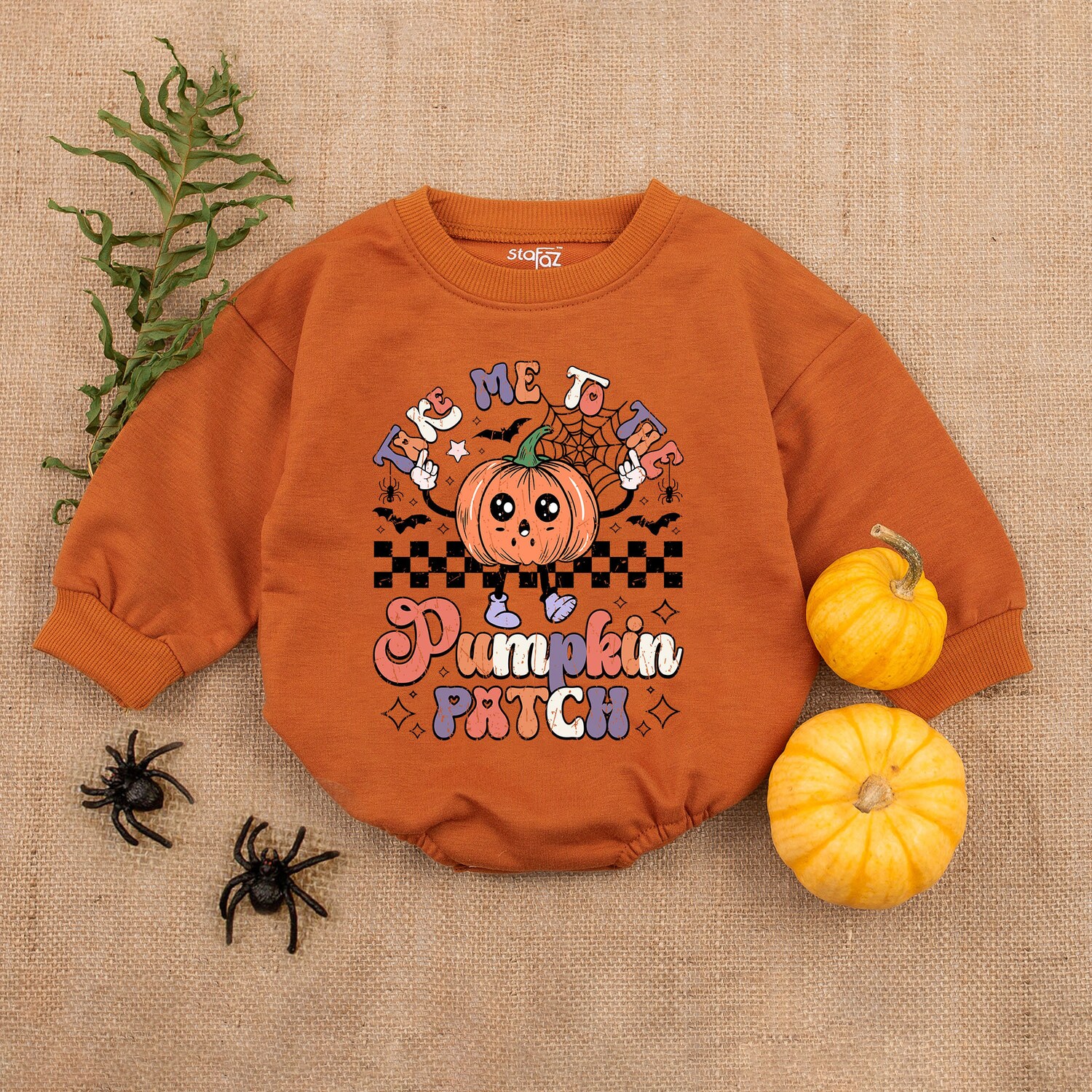 First Thanksgiving Baby Romper Pumpkin Patch Newborn Outfit Fall Baby Shower Clothes image 4