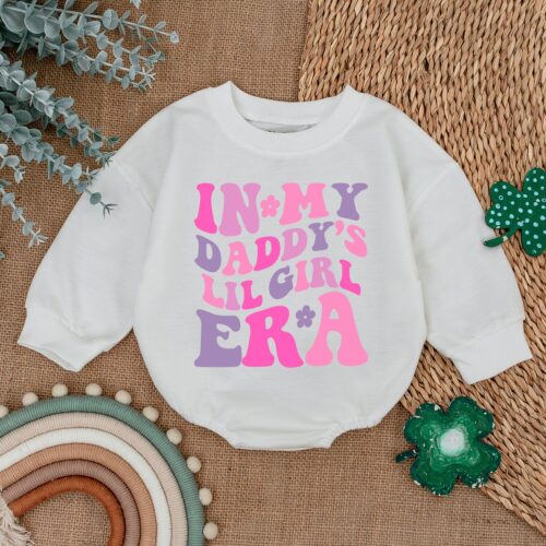 Daddy's Girl and Dad Matching Outfits Toddler Baby Romper & Father Daughter Sweatshirt Set image 0