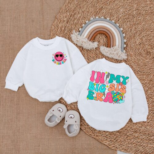 Big Sis Era Baby Bubble Romper Baby Girl Outfit Gift for Baby Girl Big Sister Bodysuit image 0