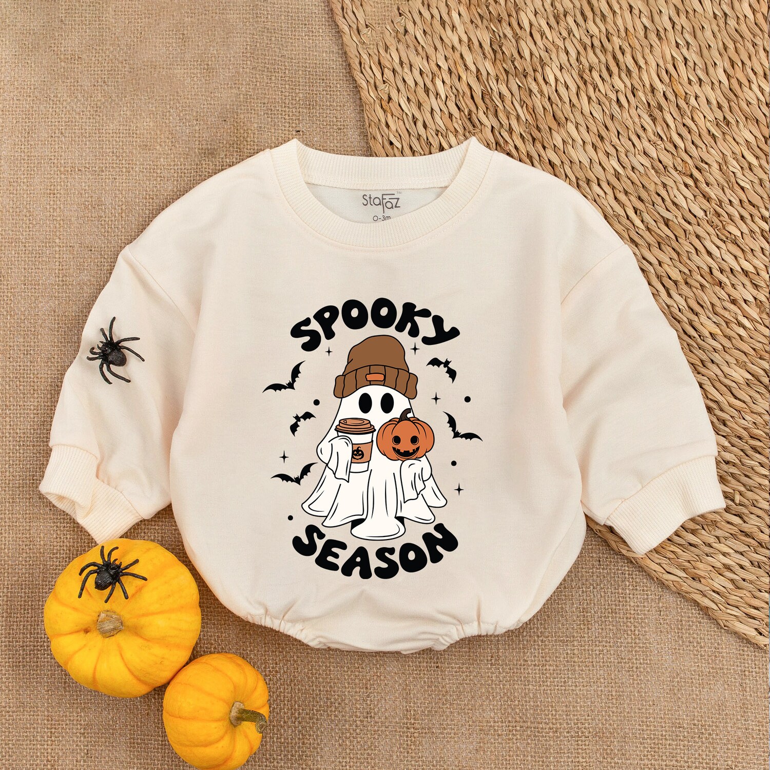 My First Halloween Baby Bodysuit Spooky Season Baby Romper Halloween Baby Girl Outfit image 1