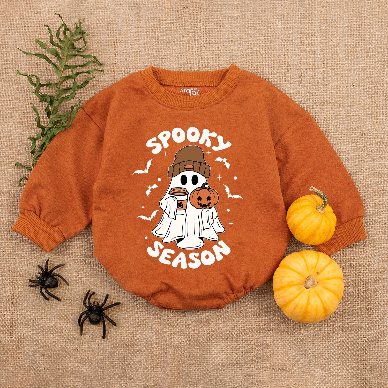 My First Halloween Baby Bodysuit Spooky Season Baby Romper Halloween Baby Girl Outfit image 4