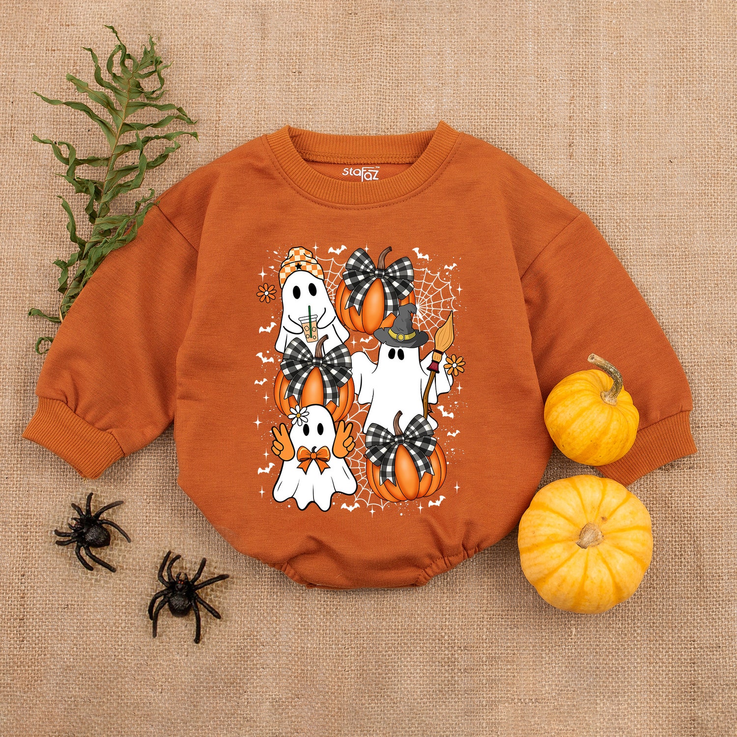 Sweet Spooky Baby Romper First Halloween Outfit Cute Ghost Halloween Baby Clothes Halloween Gift image 3