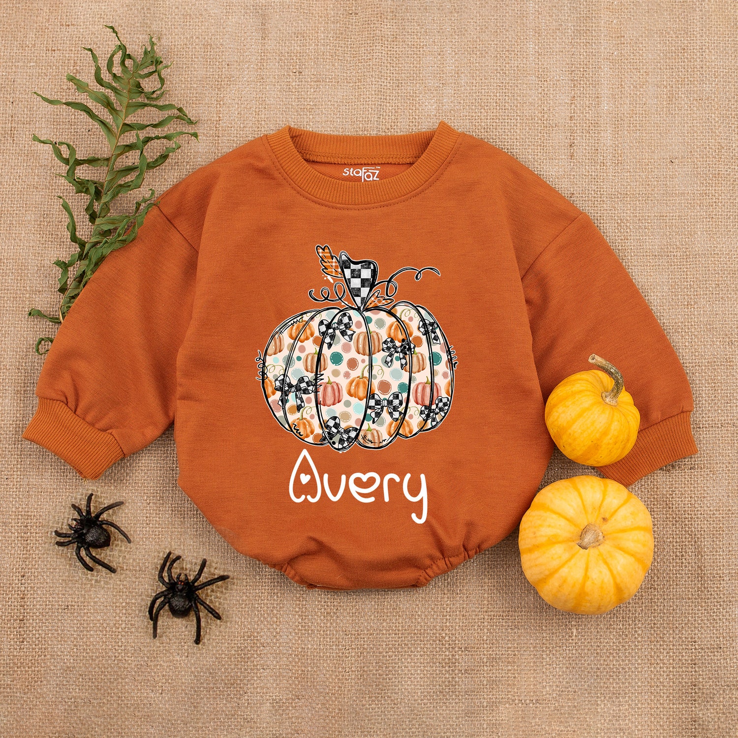 Little Pumpkin Bubble Romper My First Thanksgiving Baby Outfit Fall Baby Boy Clothes image 3