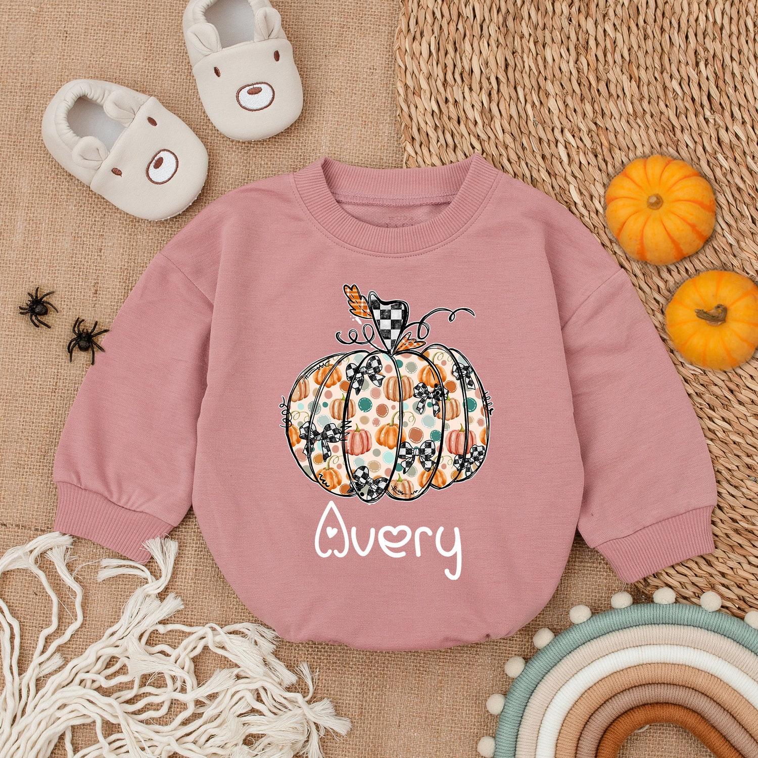 Little Pumpkin Bubble Romper My First Thanksgiving Baby Outfit Fall Baby Boy Clothes image 2