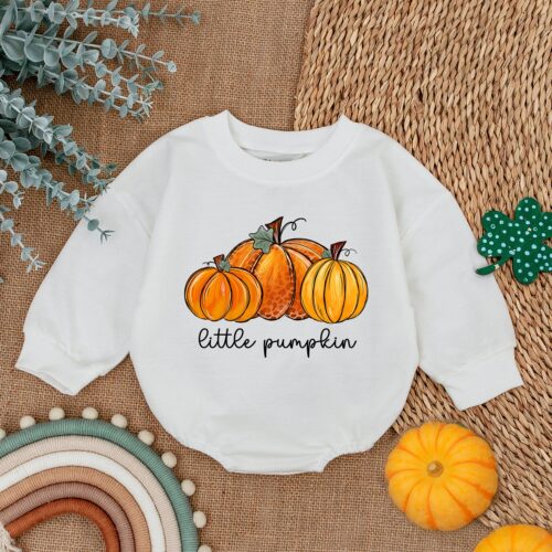 First Thanksgiving Baby Romper Little Turkey Baby Outfit Fall Baby Girl Clothes Baby Shower Gift image 0