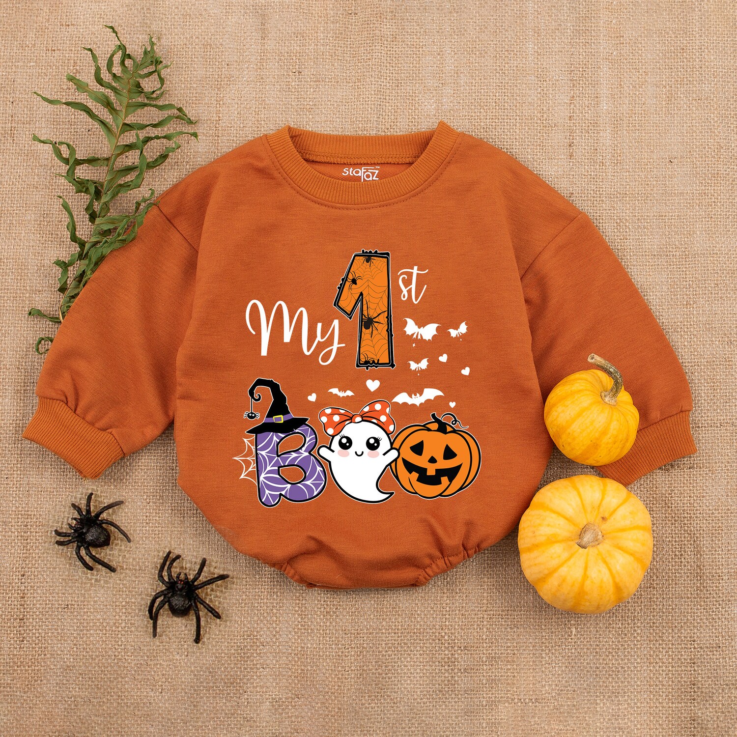 My First Boo Halloween Baby Girl Bodysuit Romper First Halloween Outfit Baby Girl Clothes image 3