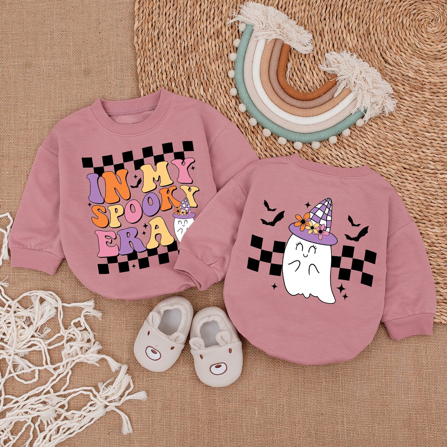 Spooky Era Retro Ghost Baby Bodysuit Cute Halloween Romper First Halloween Outfit image 2