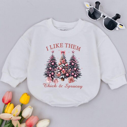 Funny Christmas Baby Romper Baby's First Christmas Outfit Cute Holiday Baby Clothes Gift image 0