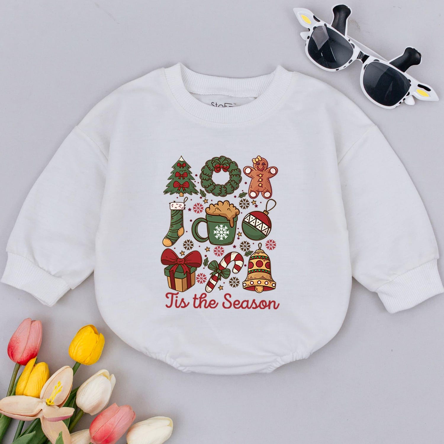 Baby's First Christmas Retro Hot Cocoa Romper Cute Holiday Outfit Baby Shower Gift image 3