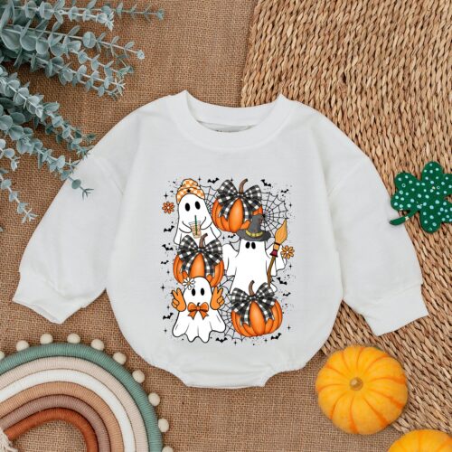 Sweet Spooky Baby Romper First Halloween Outfit Cute Ghost Halloween Baby Clothes Halloween Gift image 0