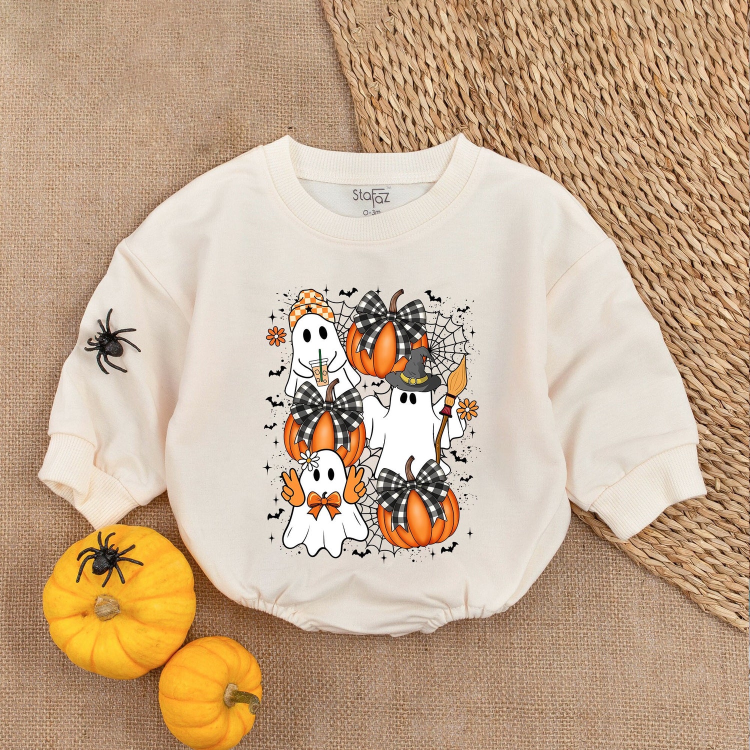 Sweet Spooky Baby Romper First Halloween Outfit Cute Ghost Halloween Baby Clothes Halloween Gift image 1