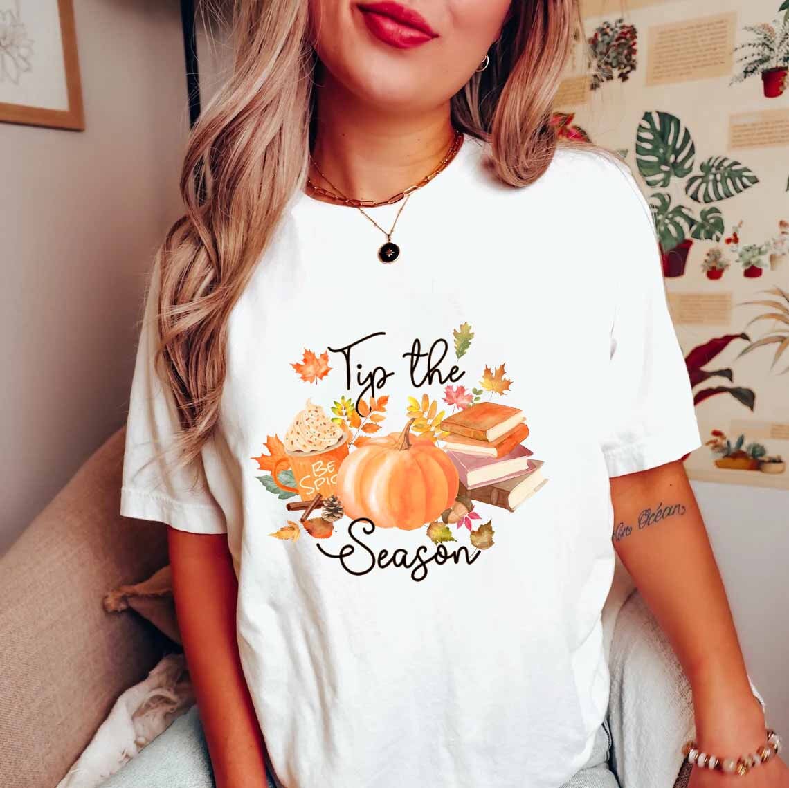 Thanksgiving Book Shirt Autumn Fall Vibes Tee Book Lover Gift Bookworm Reading Shirt image 1