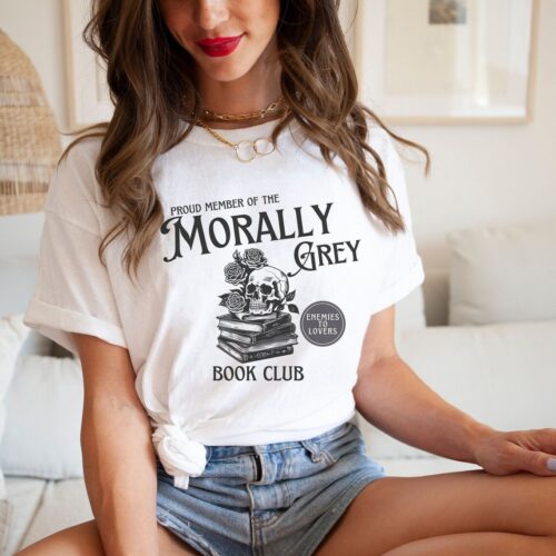 Morally Grey Book Lover T-Shirt Enemies to Lovers Tee Literary Gift for Her Bookstagram Shirt image 0