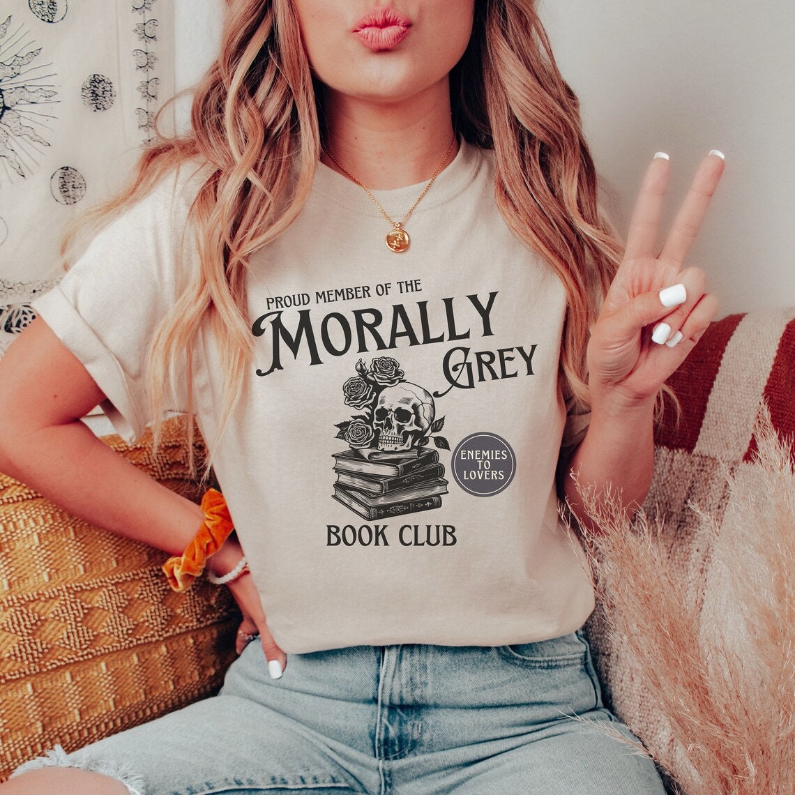 Morally Grey Book Lover T-Shirt Enemies to Lovers Tee Literary Gift for Her Bookstagram Shirt image 4