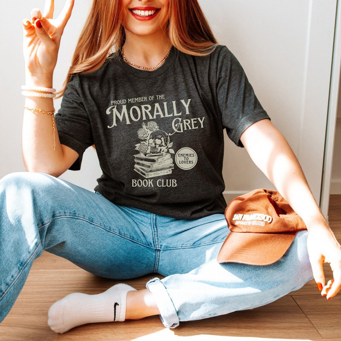 Morally Grey Book Lover T-Shirt Enemies to Lovers Tee Literary Gift for Her Bookstagram Shirt image 3