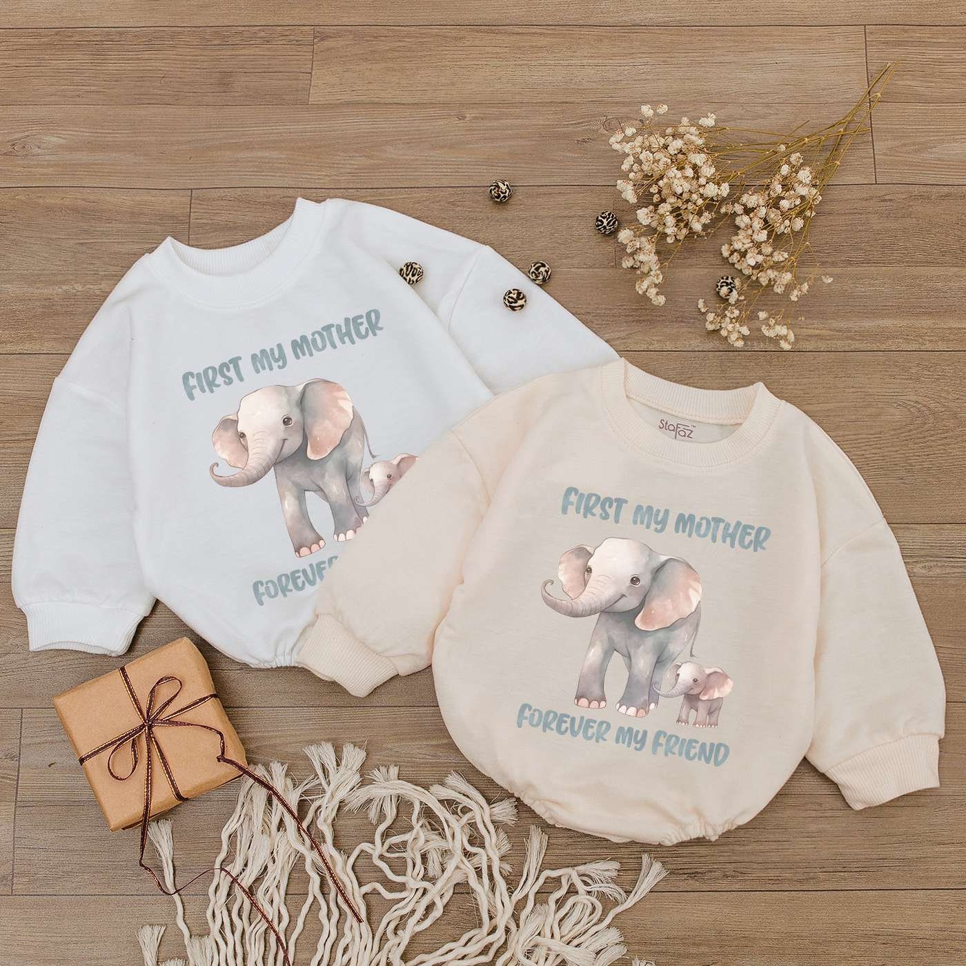 First My Mother Forever My Friend Baby Romper Mother's Day Bodysuit I Love Mom Gift image 1