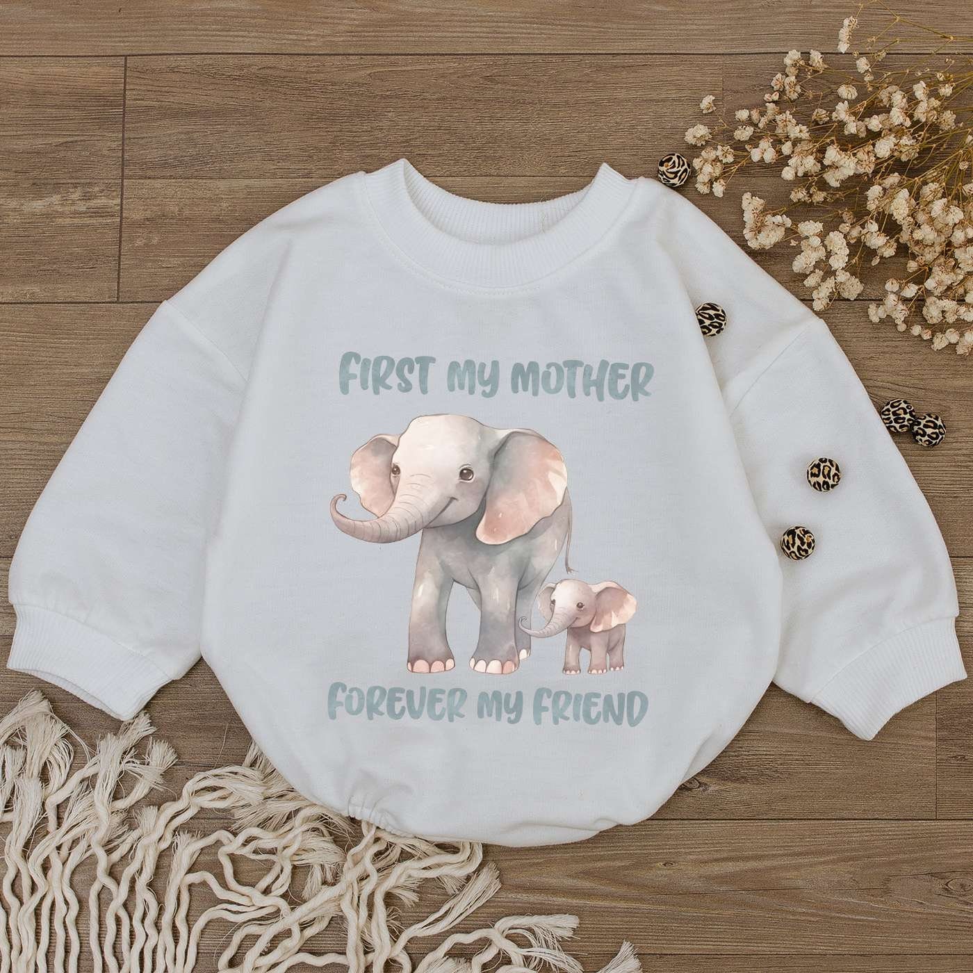 First My Mother Forever My Friend Baby Romper Mother's Day Bodysuit I Love Mom Gift image 3