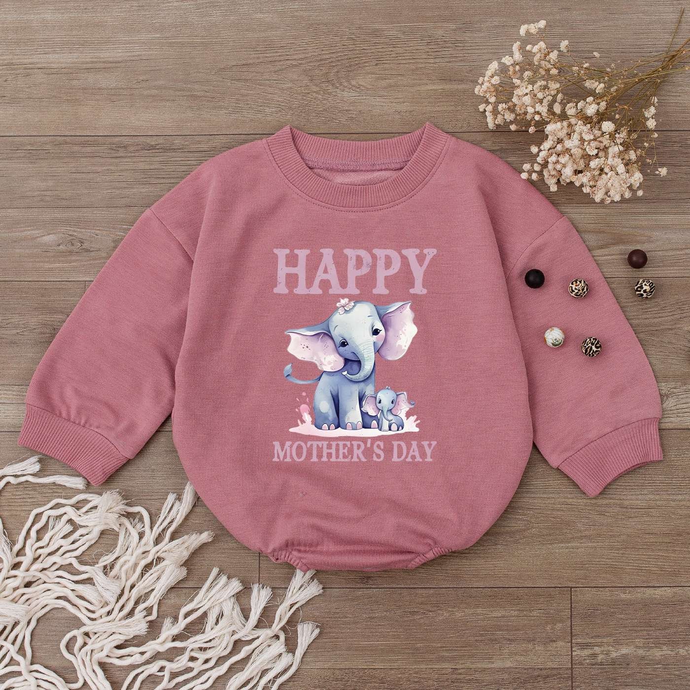 Happy Mother's Day Baby Romper 1st Mother's Day Bodysuit Gift for New Mom Newborn Girl Boy Outfit image 1