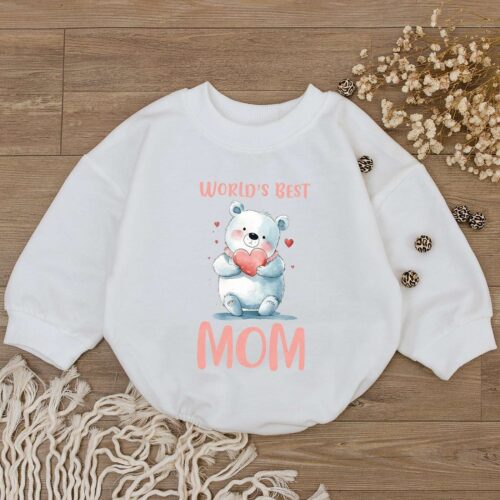 World's Best Mom Baby Romper Happy Mother's Day Bodysuit Newborn Girl Outfit Gift image 0