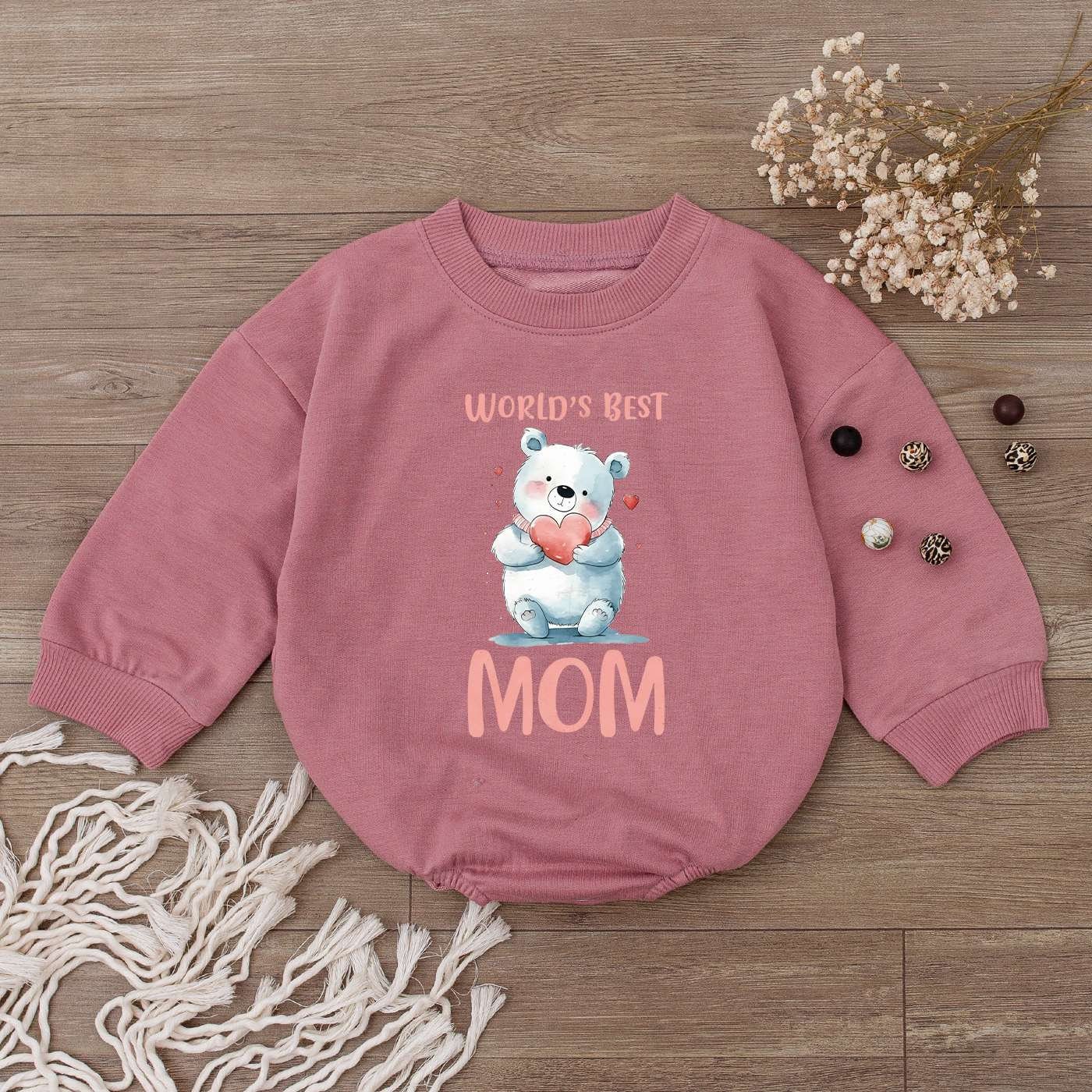 World's Best Mom Baby Romper Happy Mother's Day Bodysuit Newborn Girl Outfit Gift image 2