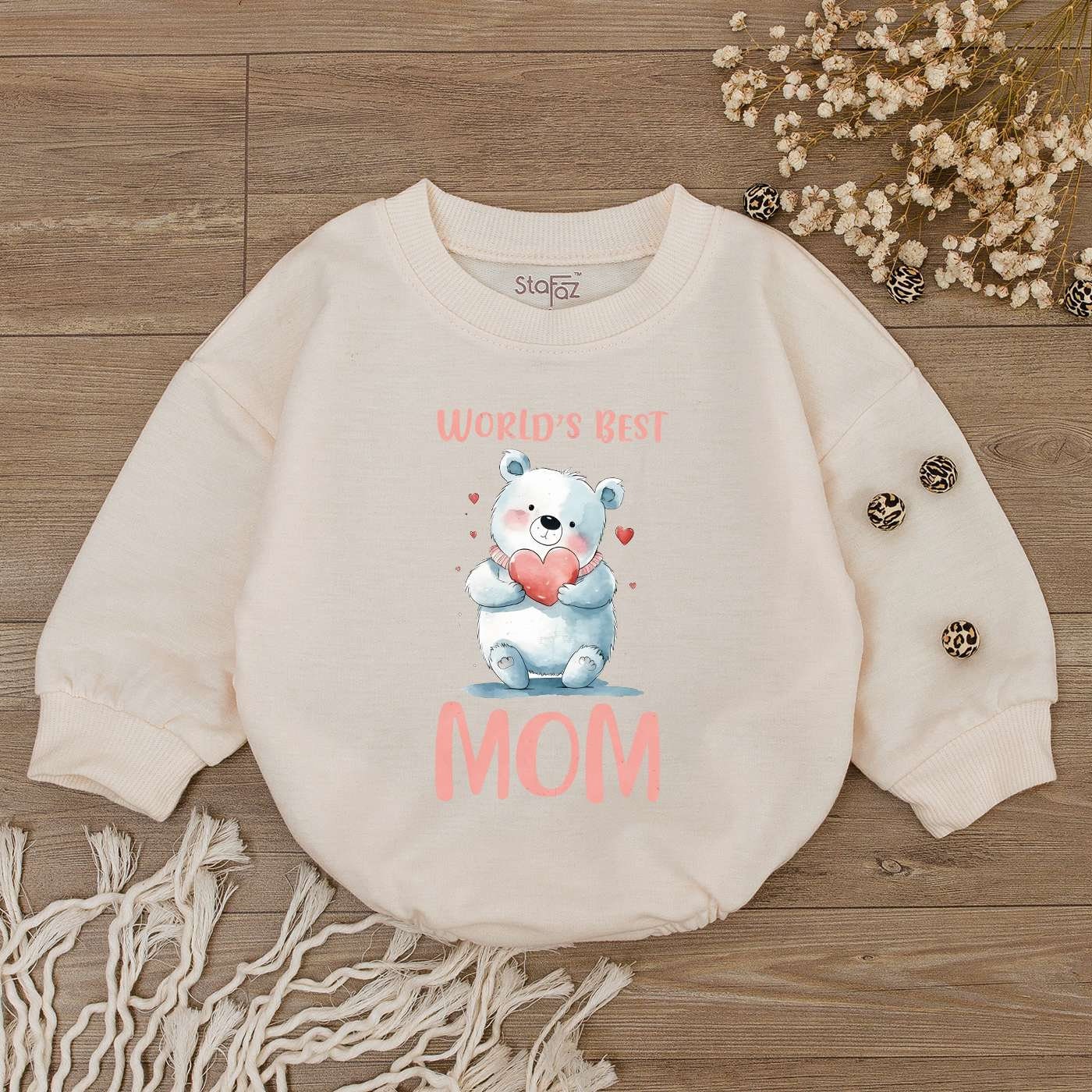 World's Best Mom Baby Romper Happy Mother's Day Bodysuit Newborn Girl Outfit Gift image 1