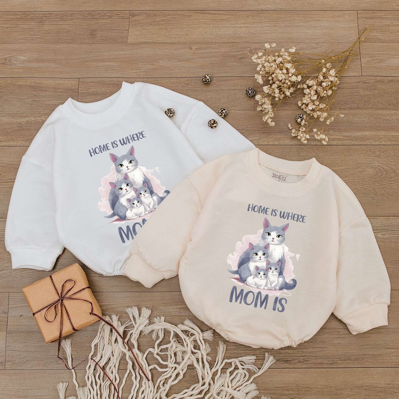 Home Is Where Mom Is Baby Romper Mother's Day Bodysuit Newborn Girl Outfit I Love Mom Gift image 2