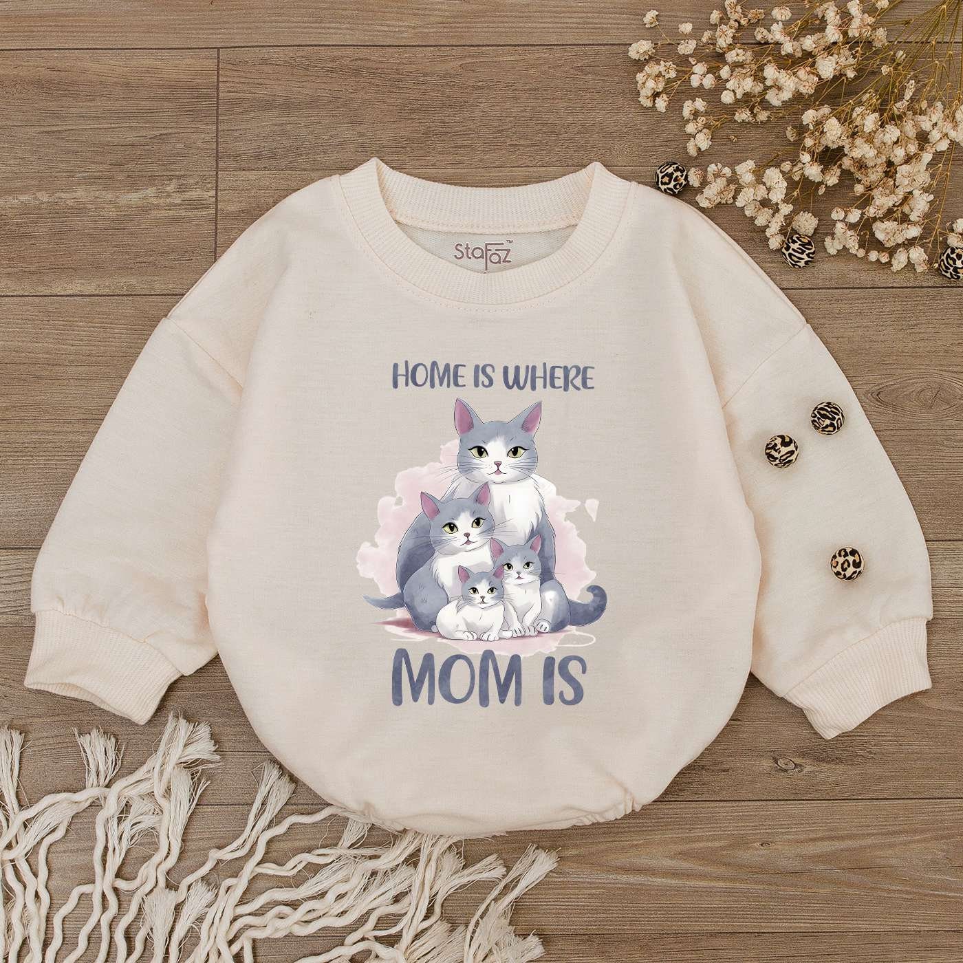 Home Is Where Mom Is Baby Romper Mother's Day Bodysuit Newborn Girl Outfit I Love Mom Gift image 1