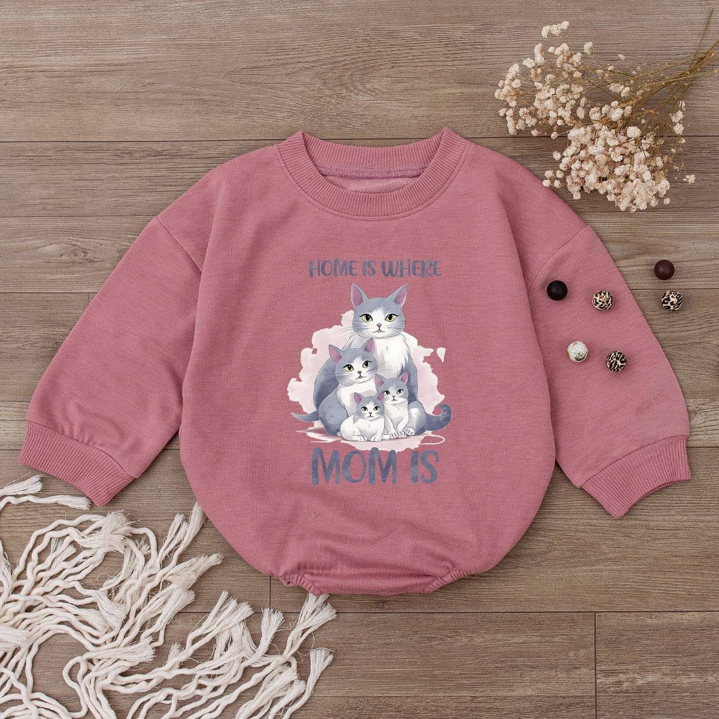 Home Is Where Mom Is Baby Romper Mother's Day Bodysuit Newborn Girl Outfit I Love Mom Gift image 3