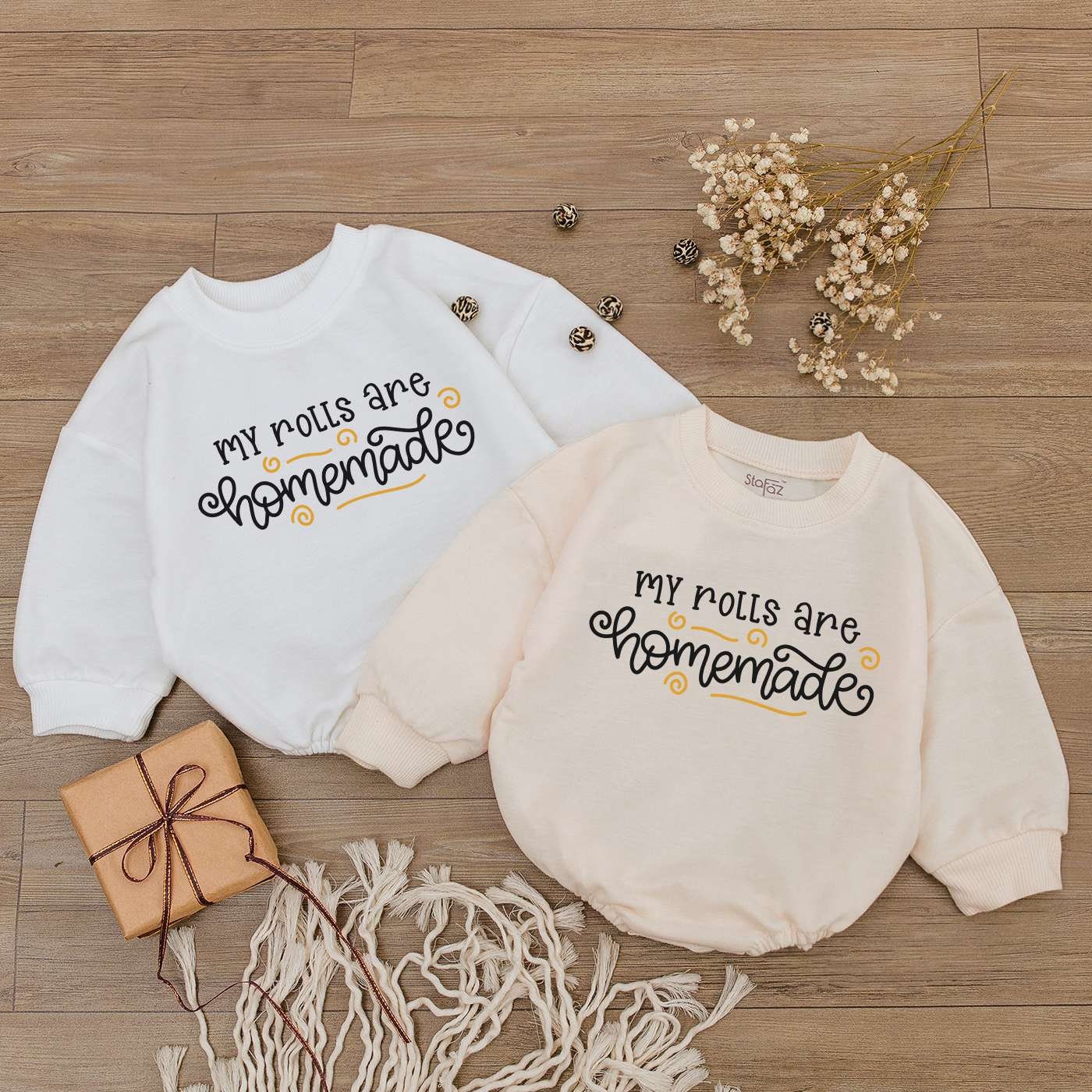 Homemade Rolls Shirt Newborn Pumpkin Bodysuit Fall Baby Romper Halloween Kid Sweatshirt image 1